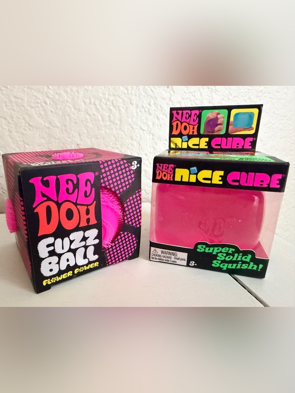 Authentic Needohs! Pink Fuzz Ball & Nice Cube Set